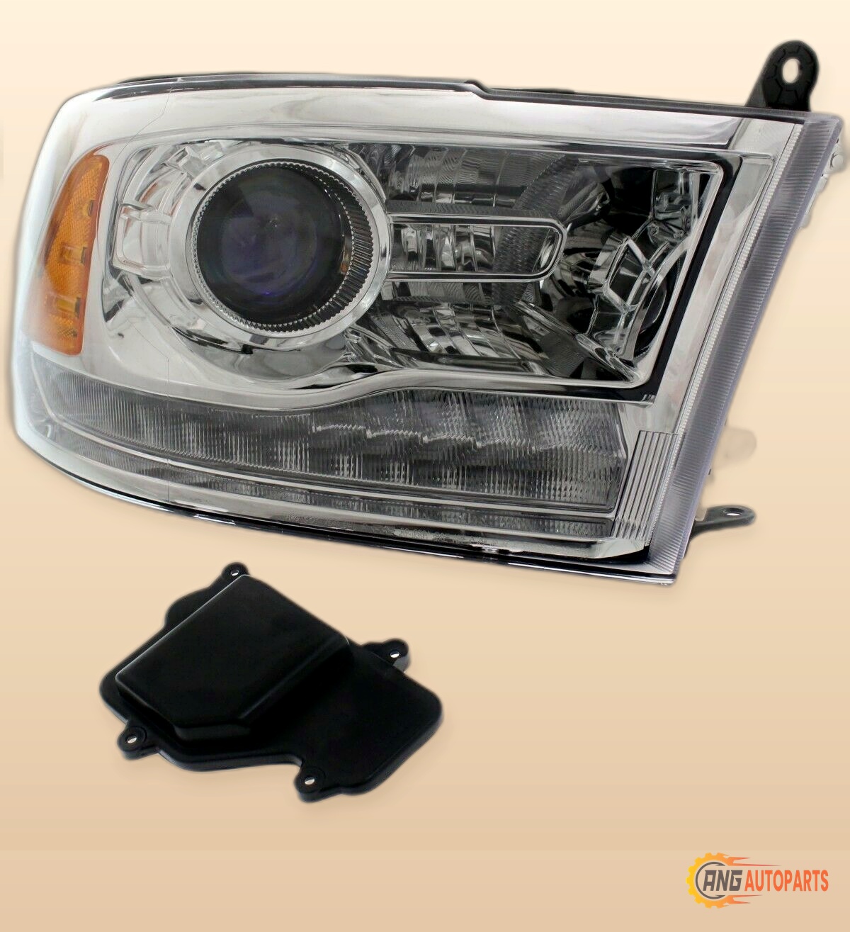 HEAD LAMP RIGHT SIDE HALOGEN PROJECTOR CHROME BEZEL CAPA - Image 2